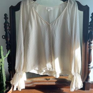 Flutter sleeve polka dot blouse